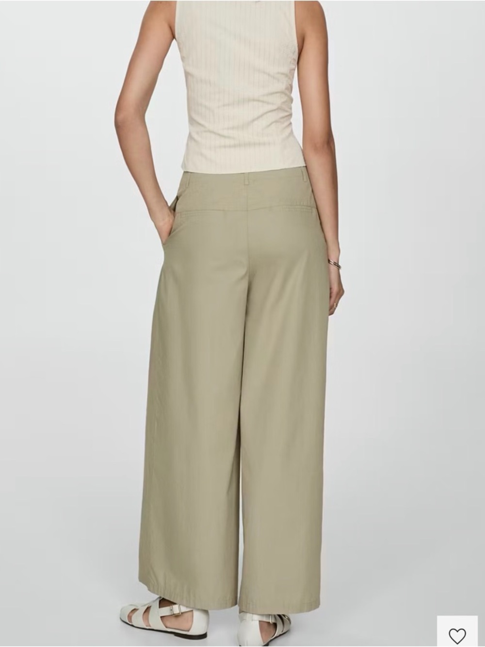 Mango Cotton Pleated Wide-Leg Trousers - Picture 10 of 11